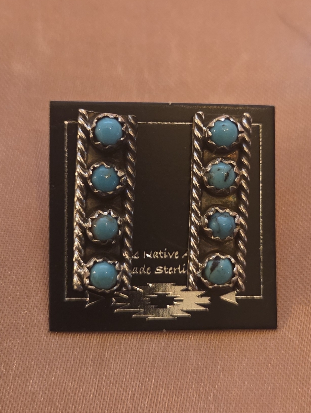 Janice Spencer Sterling Silver Kingman Turquoise Post Earrings